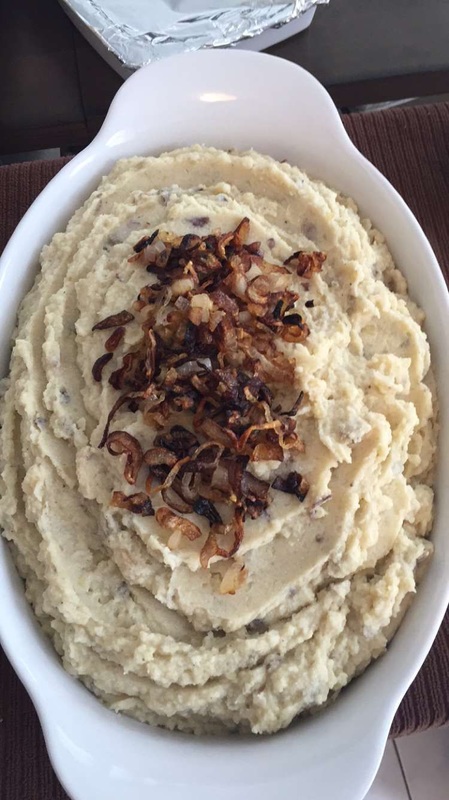 Slow Cooker Creamy Mashed Potatoes with Crispy Fried Shallots